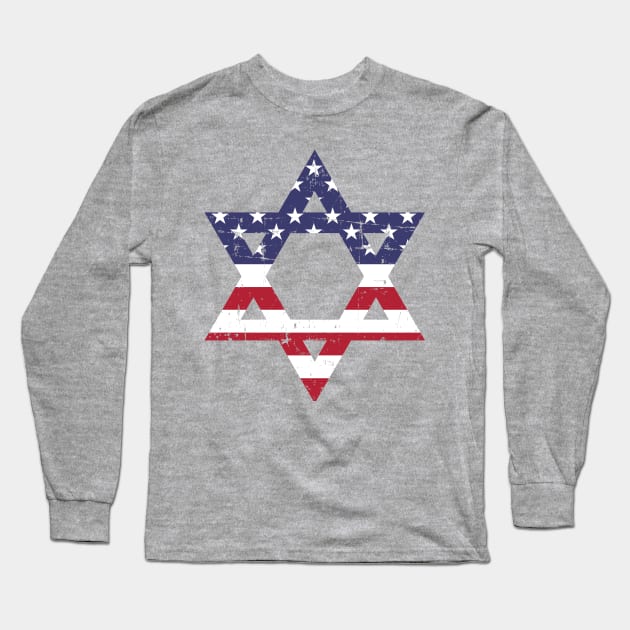 USA flag David star Long Sleeve T-Shirt by Designzz